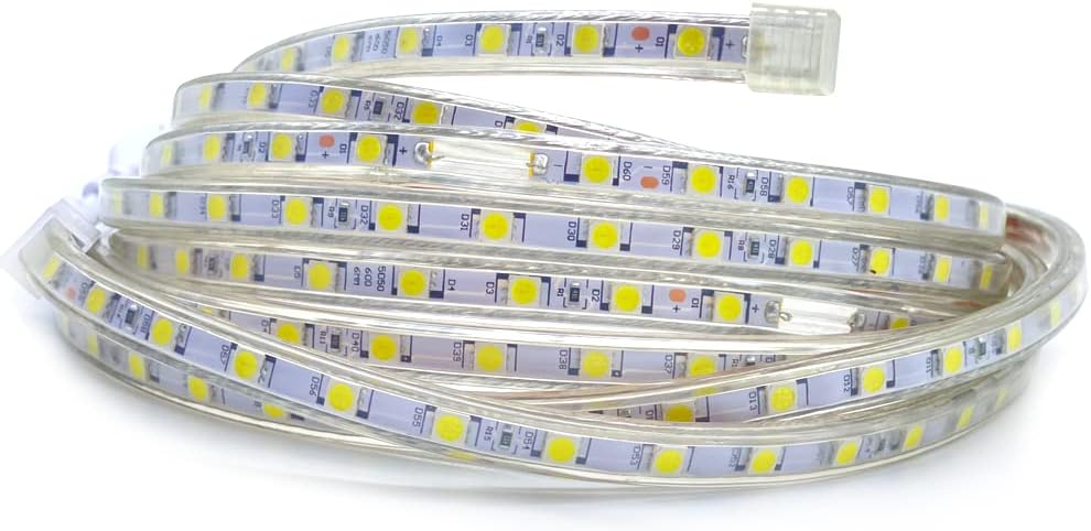 081 Store - STRISCIA LED 220V BIANCO FREDDO 6500k 20 METRI INTERNO ED ESTERNO IMPERMEABILE FLESSIBILE SMD 5050 + 5 ALIMENTATORI SPINE 220V