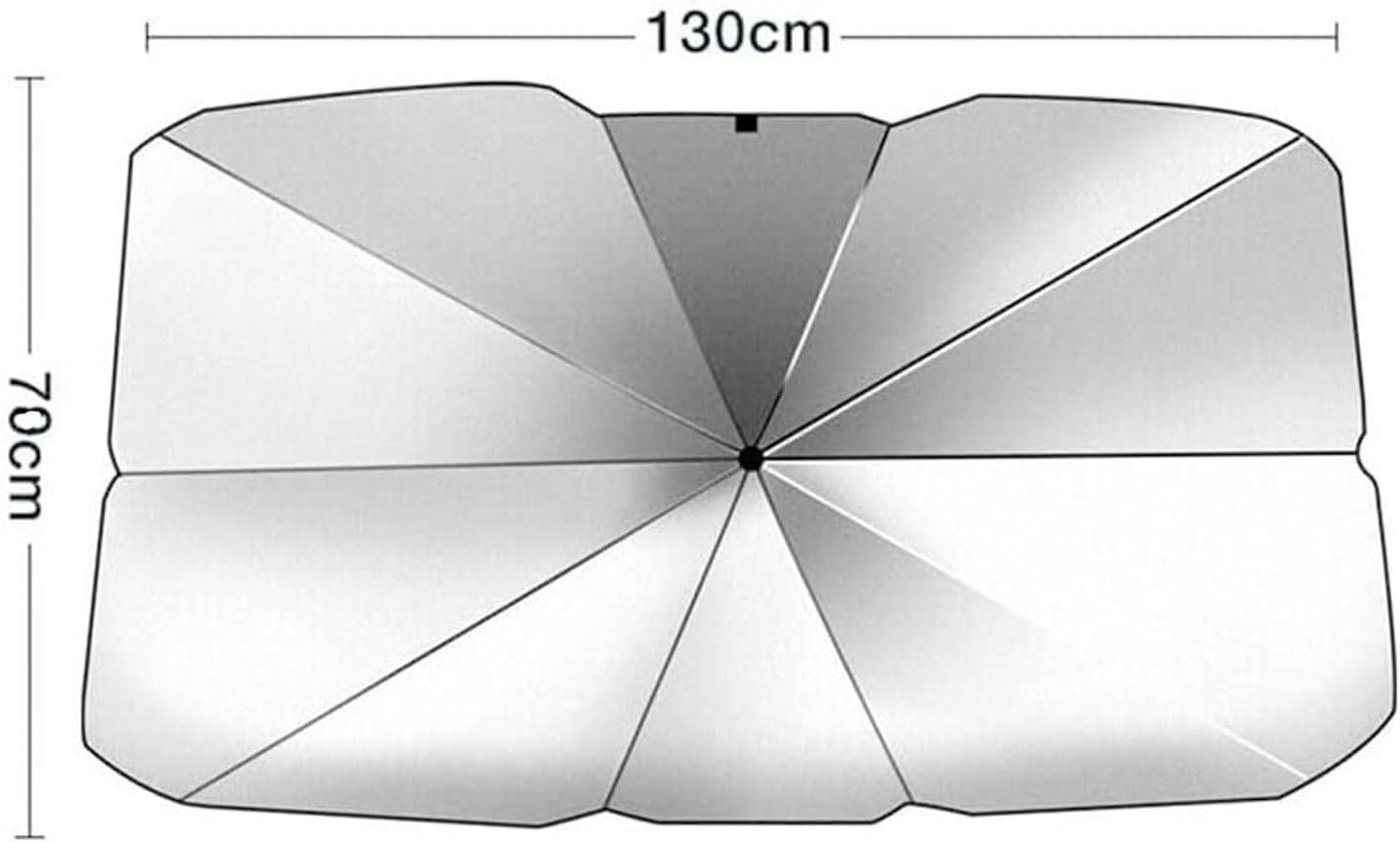 Set 2 Ombrelli Parasole Auto 130x75 cm con Apertura Rapida, Protezione UV per Parabrezza Interno