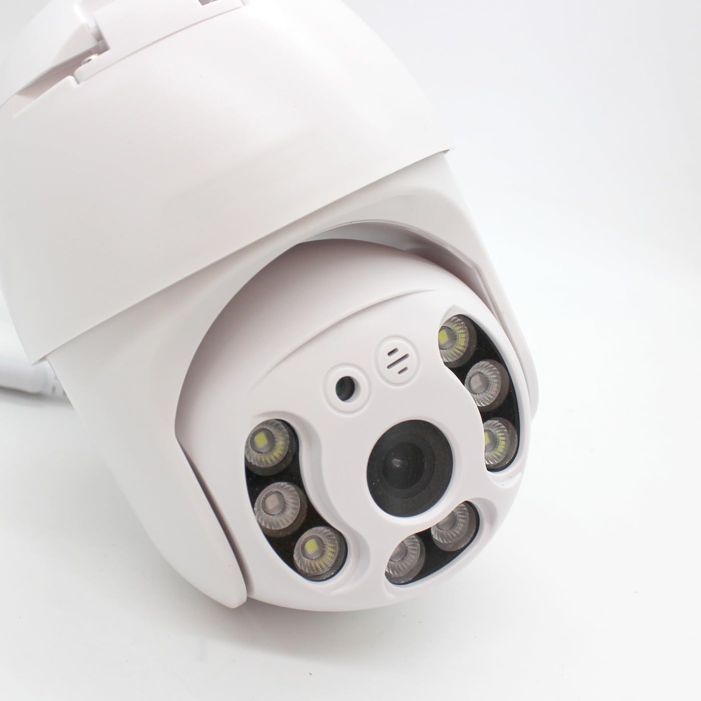 Telecamera wifi esterno 360° con visione notturna a colori, Videocamera ptz da esterno con rilevamento del movimento, audio bidirezionale ed app icsee