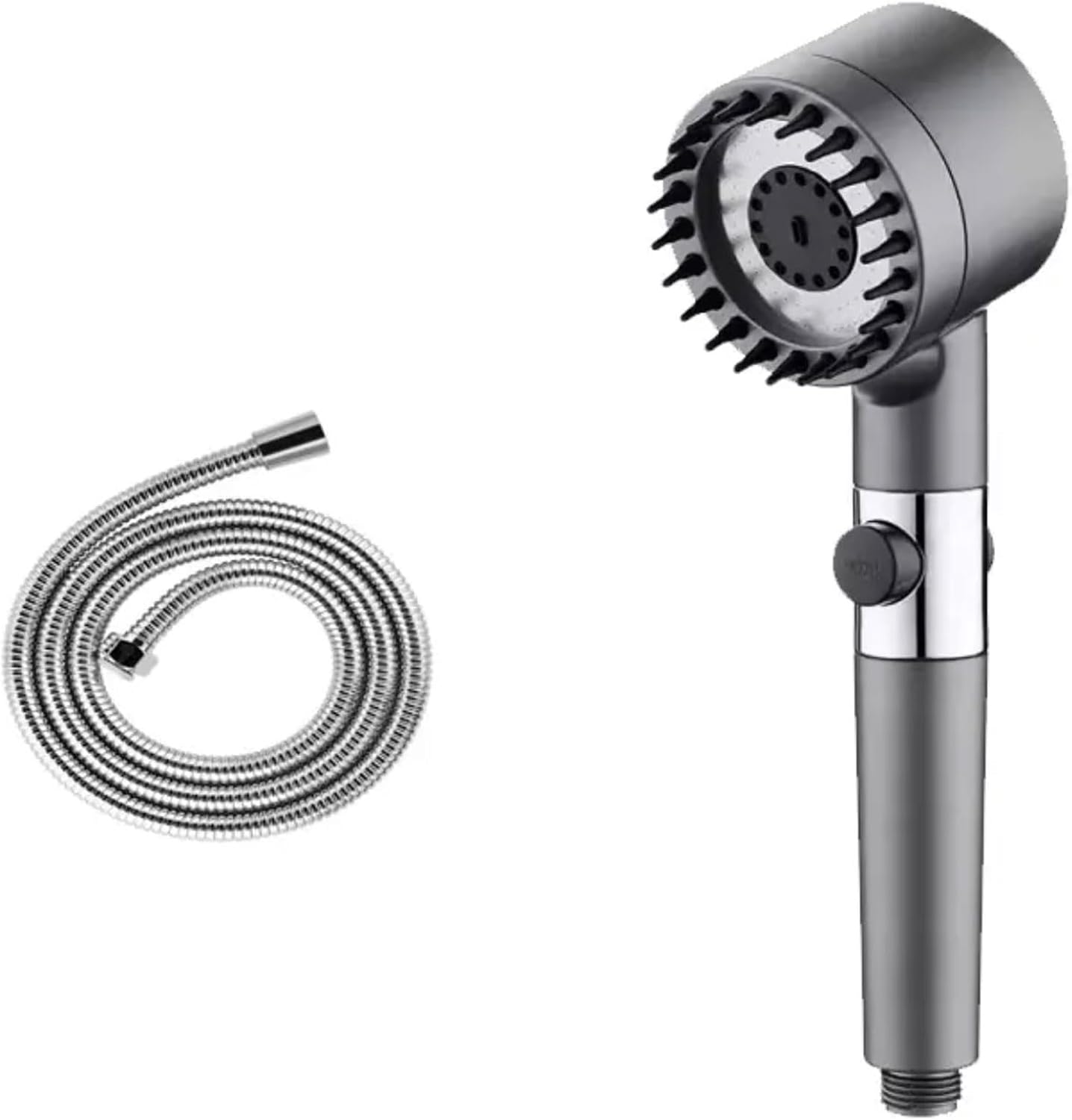 081 Store - Soffione doccia alta pressione,Soffione doccia con filtro, doccetta massaggiante con 3 modalità di getto, Soffione con funzione di arresto completo di flessibile di 2 metri