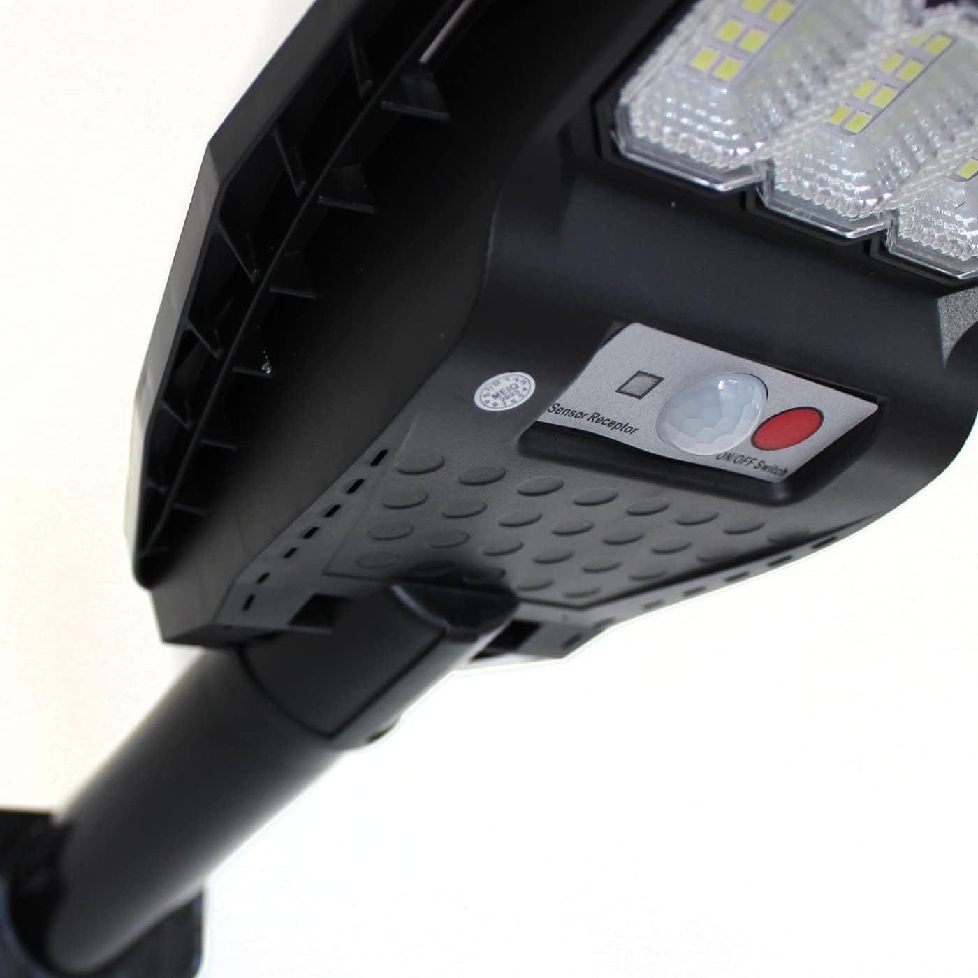 081 Store - lampione solare esterno 200W, con palo e telecomando, sensore di movimento e crepuscolare con 144 LED luce bianco freddo