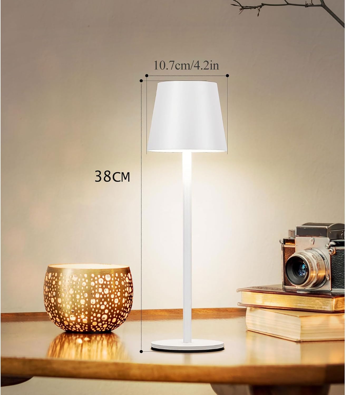 081 Store - LAMPADA DA TAVOLO SENZA FILI RICARICABILE BIANCHE, LAMPADA DA TAVOLO LED DIMMERABILE E CON 3 TONALITà DI LUCE, DIMMERABILE 3000-65000K ED IMPERMEABILE IP54