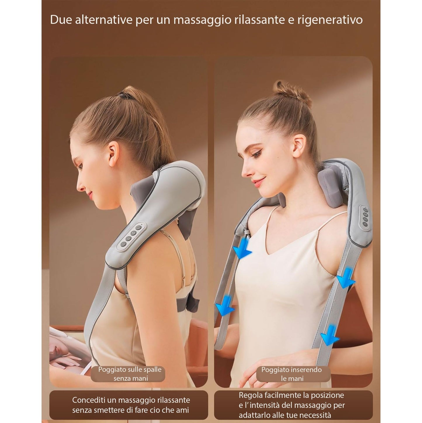 081 Store - Massaggiatore cervicale collo spalle e schiena, massaggiatore cervicale elettrico con riscaldamneto 5D, cuscino cervicale massaggiante