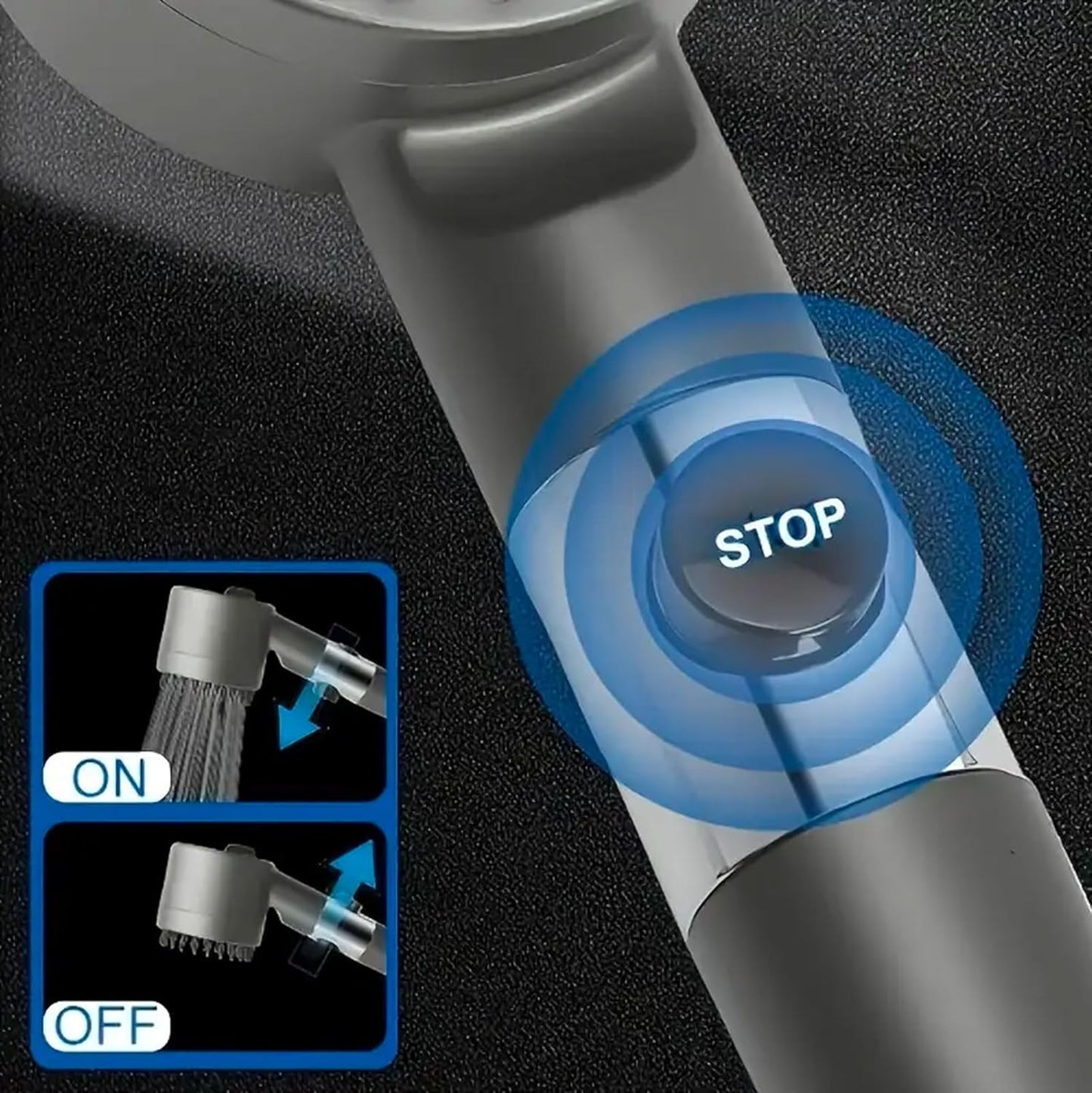 081 Store - Soffione doccia alta pressione,Soffione doccia con filtro, doccetta massaggiante con 3 modalità di getto, Soffione con funzione di arresto completo di flessibile di 2 metri
