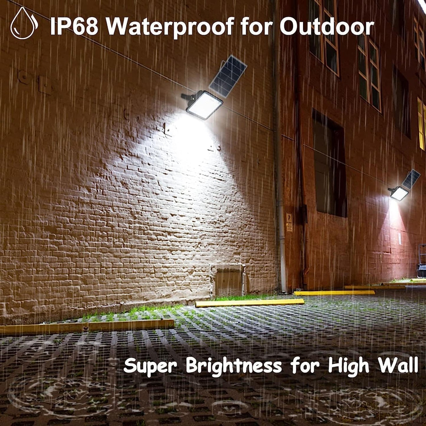 081 Store - 3 PEZZI faro led esterno con pannello solare 400w luce bianca 6000k Bianco IP67 impermeabile pannello led solare fotovoltaico con telecomando