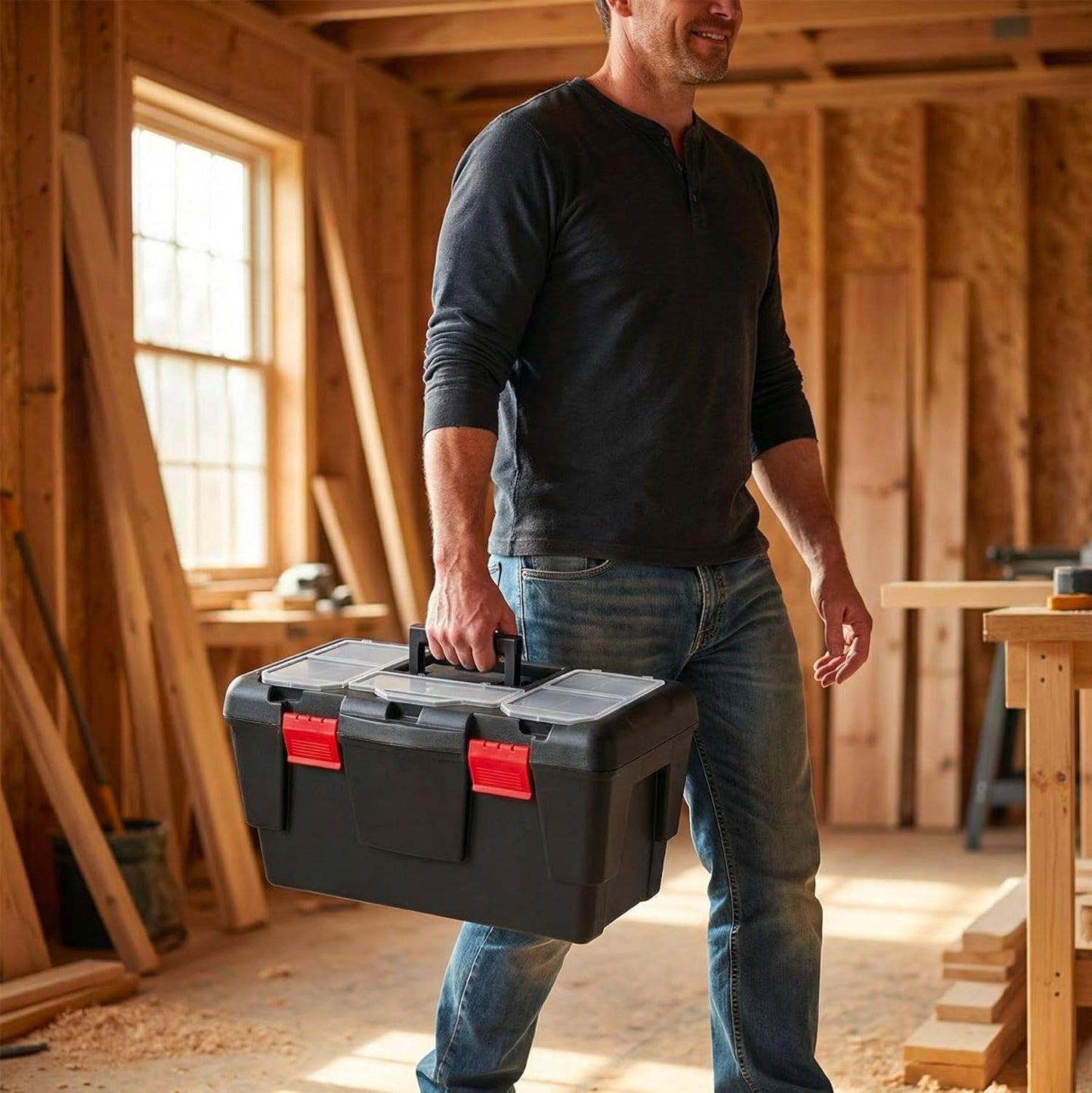 Valigetta Attrezzi Professionale 48 cm con Organizer Minuteria, Vassoio Rimovibile e Chiusure di Sicurezza