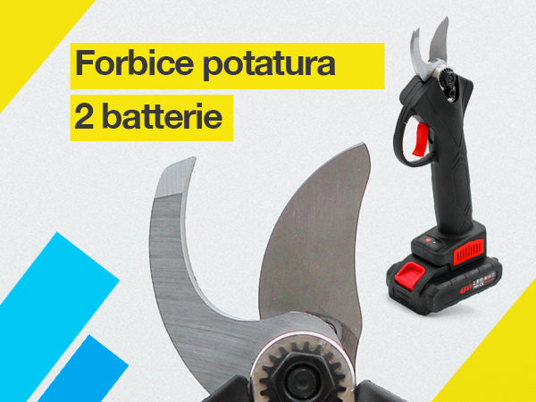 081 Store - Forbici Potatura con 2 Batterie da 48V e Comoda Valigetta, Cesoie Elettriche portatile, ASSISTENZA BATTERIA IMMEDIATA