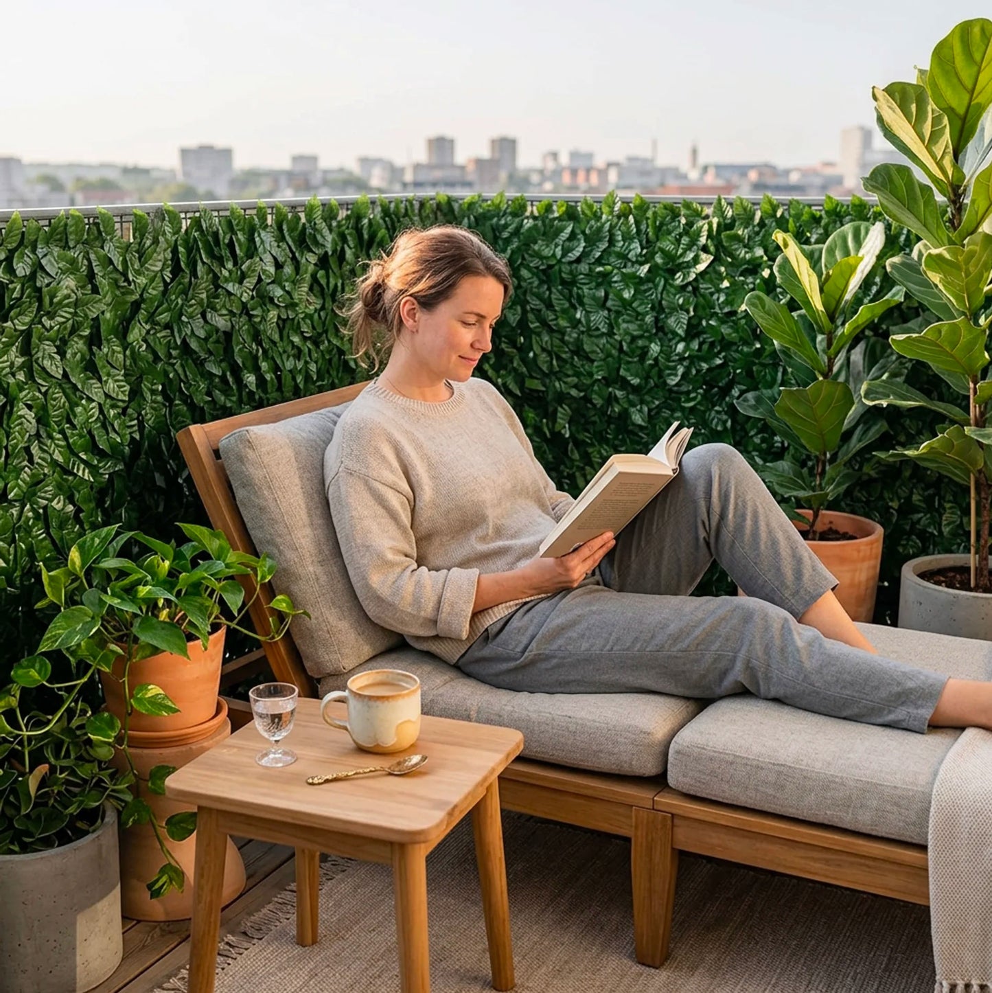 Siepe Finta da Balcone 3 Rotoli 1x3 m, Rete Privacy Artificiale Alta Densità per Ringhiera, Recinzione e Giardino | Siepe Sintetica Realistica Anti UV Copri Balcone Esterno