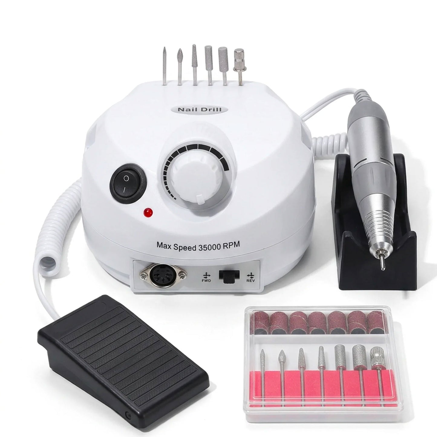 Fresa Unghie Professionale 35000 Giri Nail Drill per Manicure e Pedicure Lima Elettrica per Gel Acrilico Semipermanente con Punte Professionali
