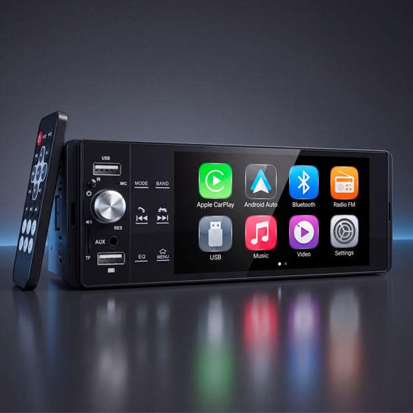 Autoradio Touch 5,5" Bluetooth con Display HD | Radio FM, Vivavoce, USB, AUX, TF, Telecomando, Supporto Telecamera Posteriore, Autoradio Universale Auto