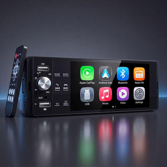 Autoradio Touch 5,5" Bluetooth con Display HD | Radio FM, Vivavoce, USB, AUX, TF, Telecomando, Supporto Telecamera Posteriore, Autoradio Universale Auto