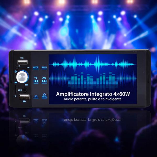 Autoradio Touch 5,5" Bluetooth con Display HD | Radio FM, Vivavoce, USB, AUX, TF, Telecomando, Supporto Telecamera Posteriore, Autoradio Universale Auto