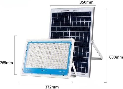Kit 3 Faretti LED Solari 1000W 6000K IP66 con Telecomando – Proiettori Esterni a Energia Solare Impermeabili Luce Bianca Fredda per Giardino, Cortile e Magazzino