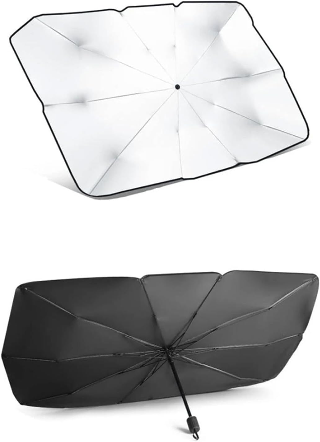 Set 2 Ombrelli Parasole Auto 130x75 cm con Apertura Rapida, Protezione UV per Parabrezza Interno