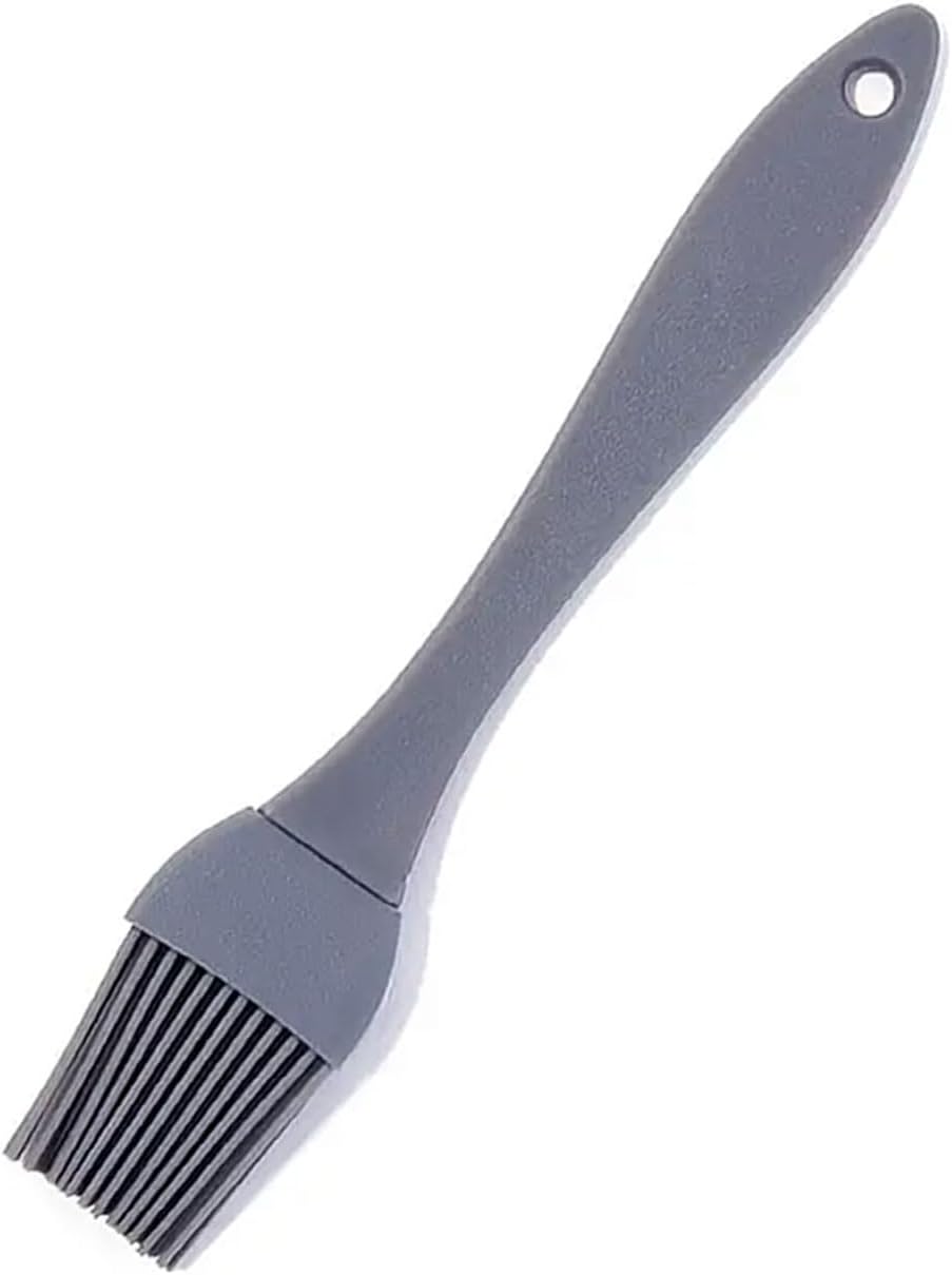 081 Store Pressa per hamburger in acciaio inox da 14 cm + spruzzatore per olio in acciaio inox da 100 ml + spazzola da cucina in silicone