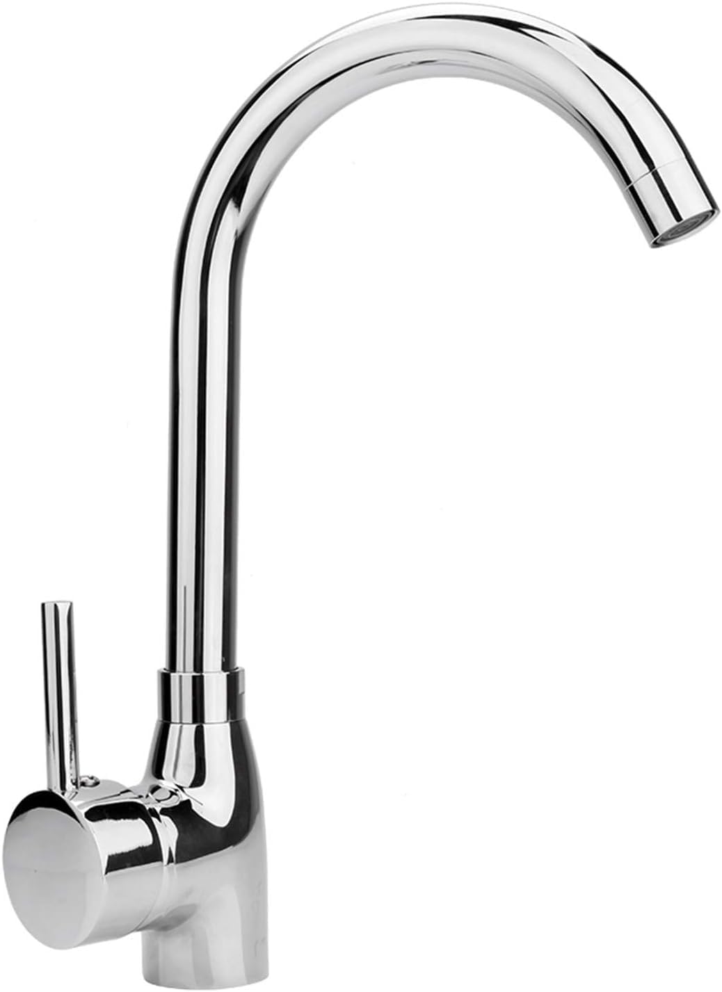 081 Store - Rubinetto da cucina girevole a 360°, miscelatore per lavabo canna alta, rubinetto singolo caldo e freddo, con beccuccio alto per cucina, bagno