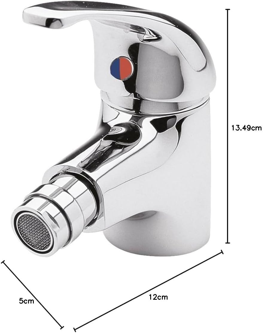 081 Store - Bidet Tap - Universal Mixer Tap for Bidet Chrome Finish, Complete with Connecting Hoses