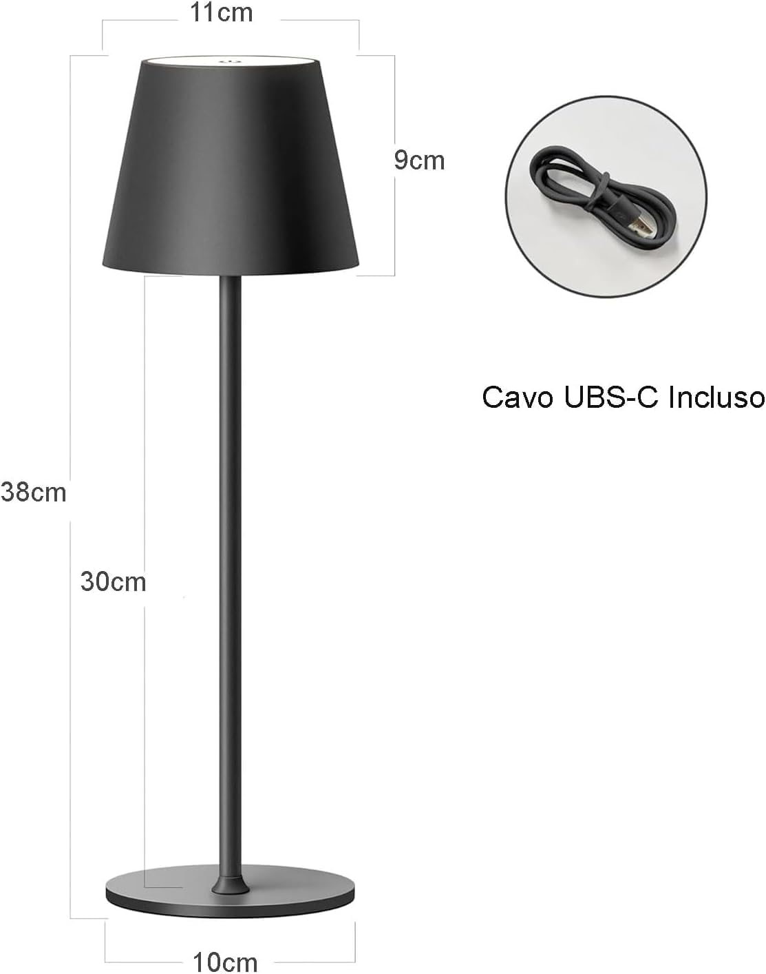 Set 4 Lampade da Tavolo LED Ricaricabili Senza Fili IP54 – Dimmerabili 3000-6500K, Luce Calda Naturale Fredda per Casa, Ristorante e Terrazza