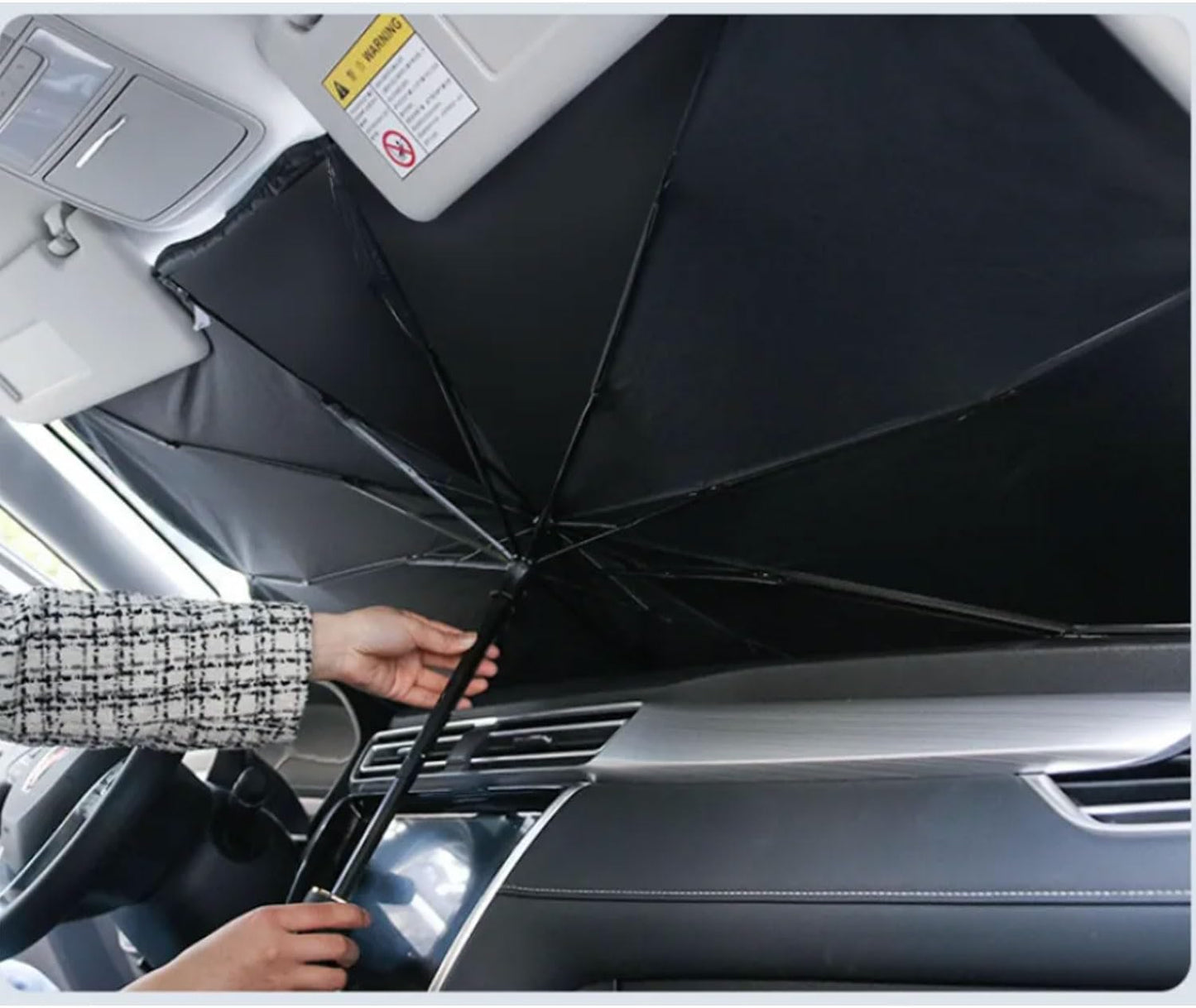 Set 2 Ombrelli Parasole Auto 130x75 cm con Apertura Rapida, Protezione UV per Parabrezza Interno