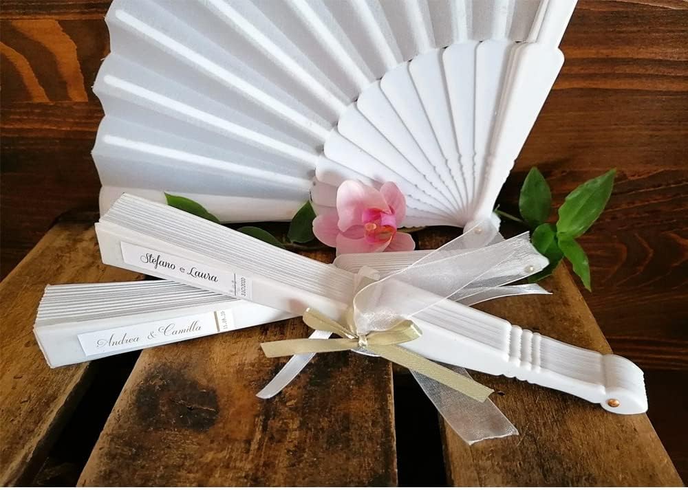 Confezione da 108 ventagli bianchi per matrimonio Ventagli per matrimonio Ventagli per matrimonio