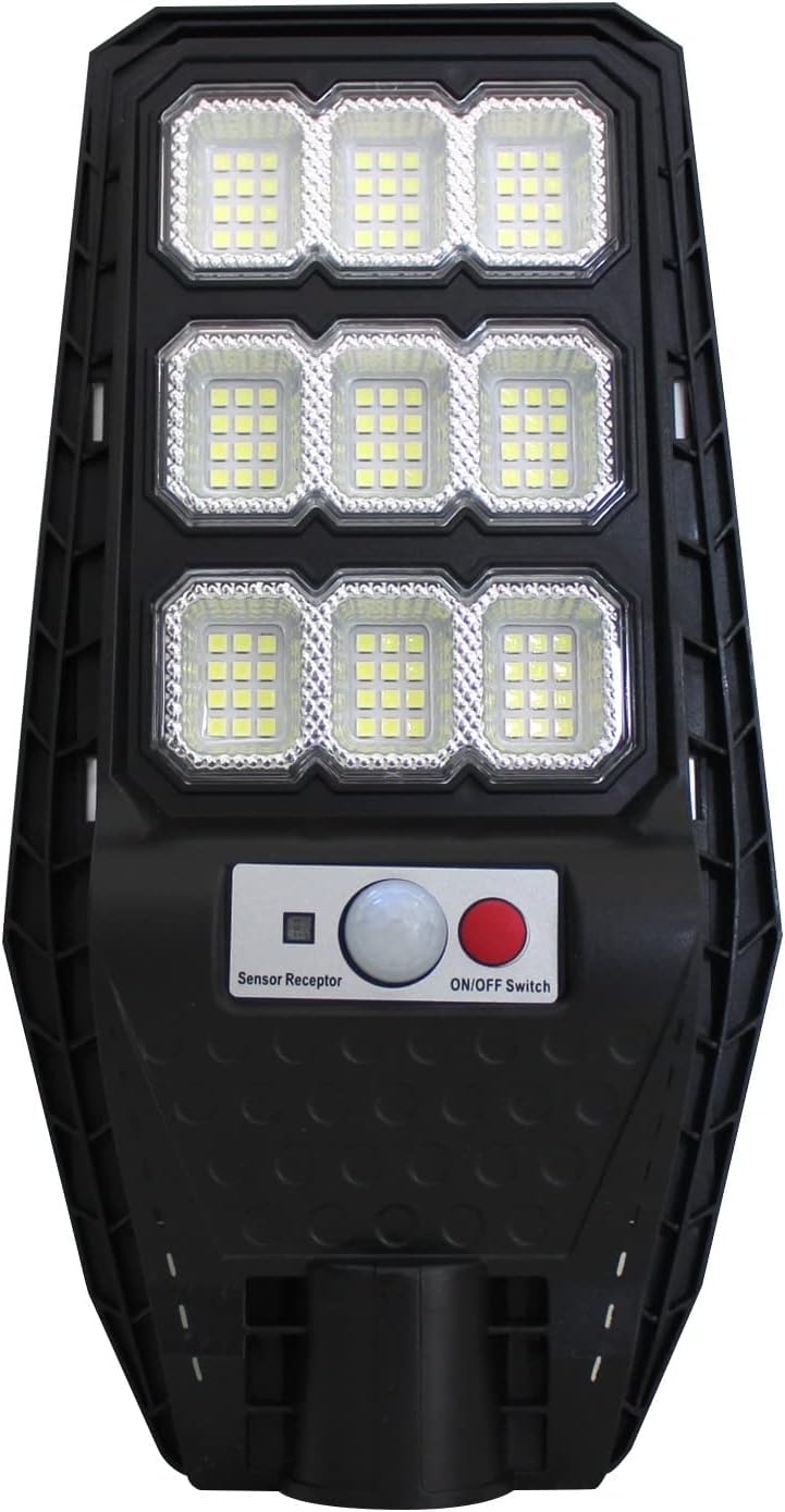 081 Store - 6 PEZZI lampione solare led esterno 100W, Lampione led solare da esterno con palo e telecomando, Lampione solare con sensore di movimento e crepuscolare con 108 LED
