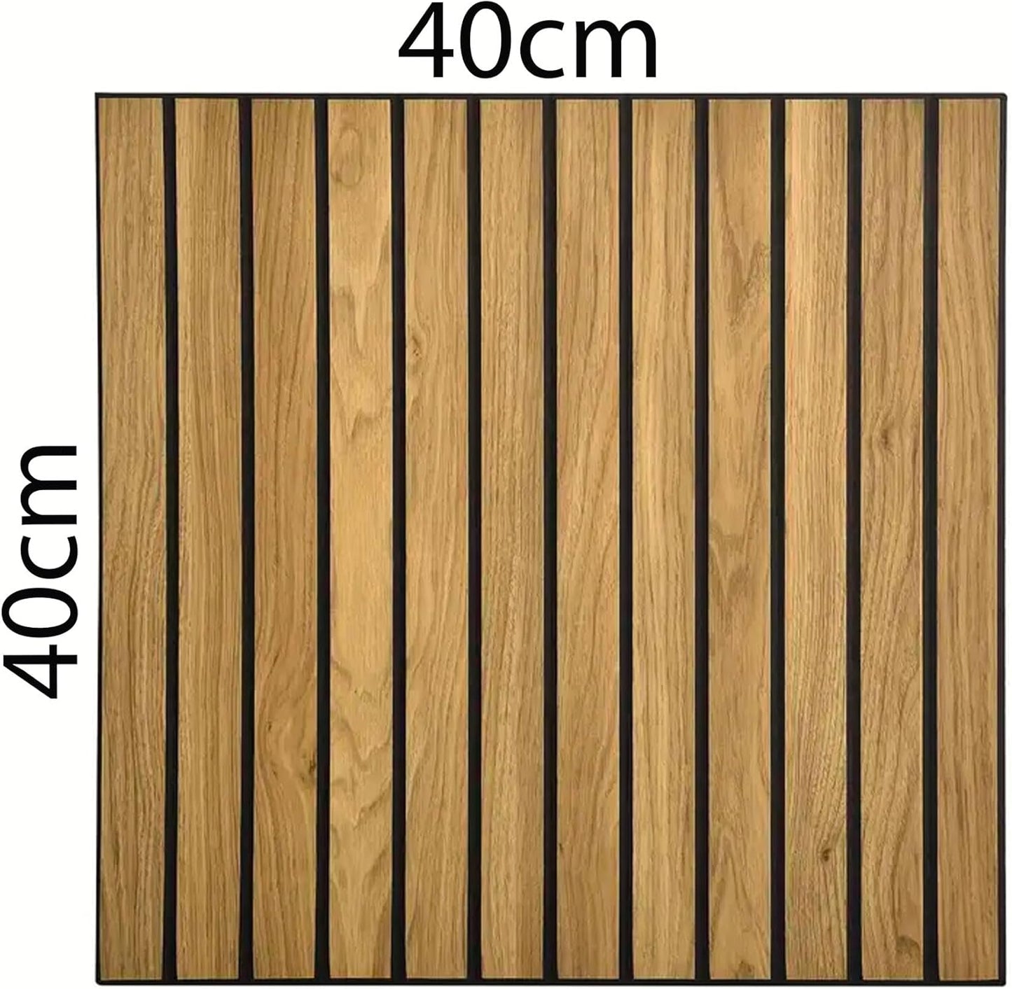 081 Store - Set di 4 Pannelli Acustici Effetto Legno, Pannelli Fonoassorbenti Decorativi per Pareti, Pannelli Fonoassorbenti Soffitto 40x40 cm, Pannelli Murali, Design Moderno - Rovere Chiaro