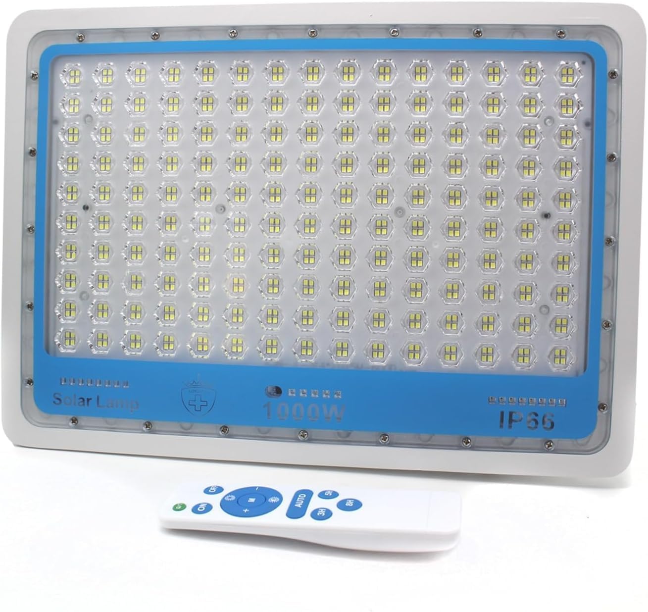 Kit 3 Faretti LED Solari 1000W 6000K IP66 con Telecomando – Proiettori Esterni a Energia Solare Impermeabili Luce Bianca Fredda per Giardino, Cortile e Magazzino
