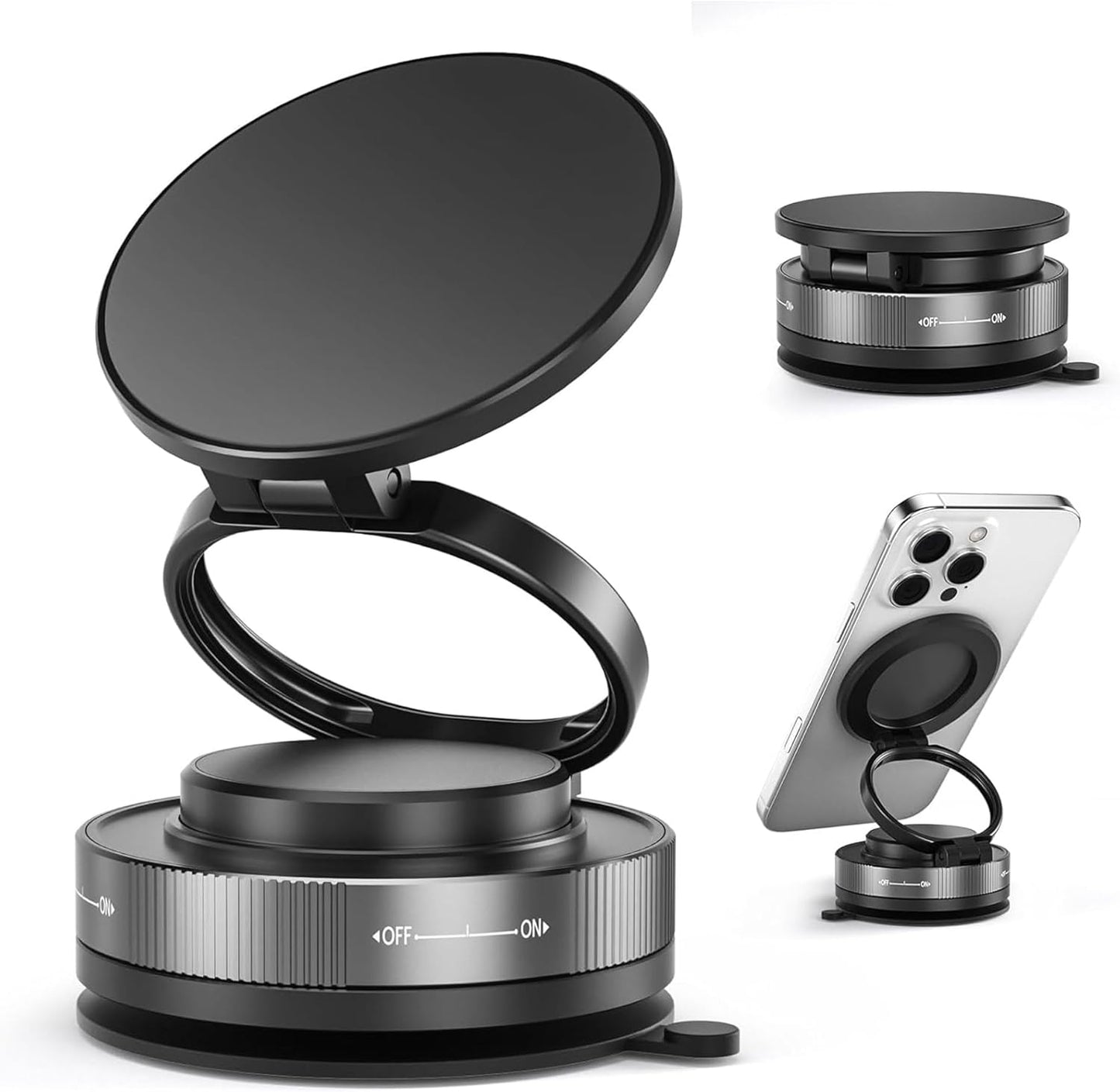 Set 2 Supporti Magnetici Auto per Cellulare MagSafe, Rotazione 360°, Compatibili iPhone 17-12 Pro Max e Android