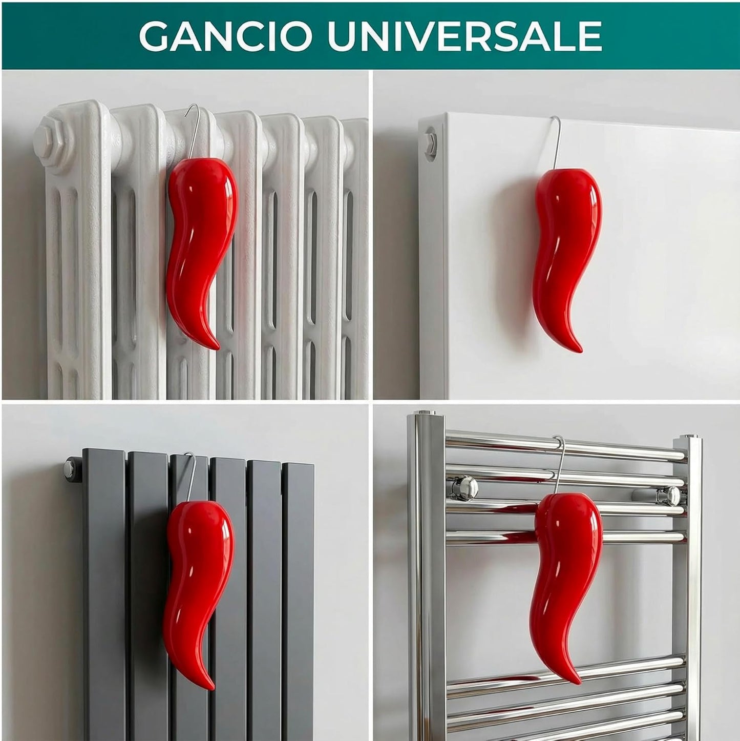 5 Umidificatori in Ceramica per Radiatore – Corno Rosso