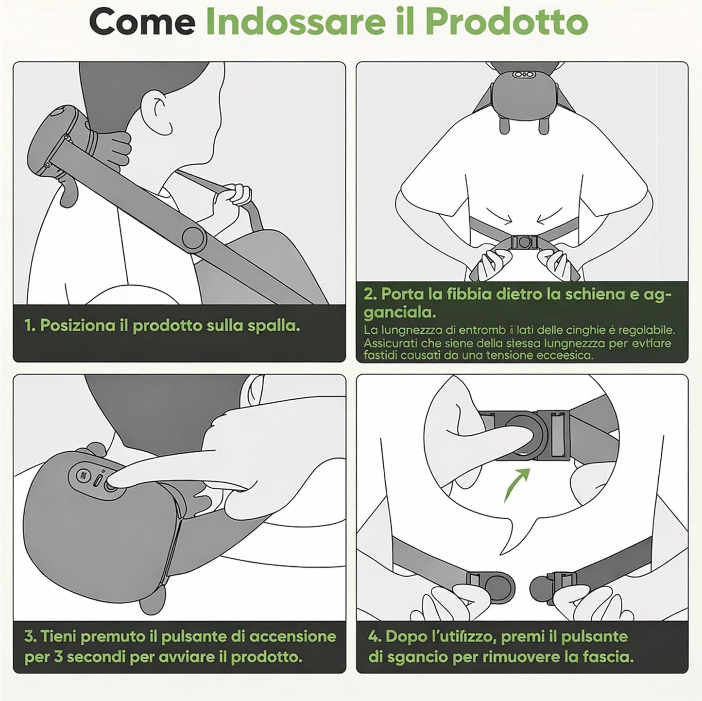 Massaggiatore Cervicale per Collo e Spalle a Forma di Mano 4D con Terapia del Calore