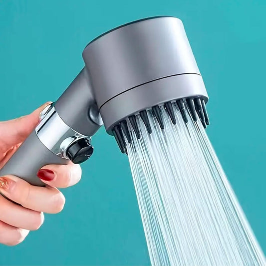 081 Store - Soffione doccia alta pressione,Soffione doccia con filtro, doccetta massaggiante con 3 modalità di getto, Soffione con funzione di arresto completo di flessibile di 2 metri