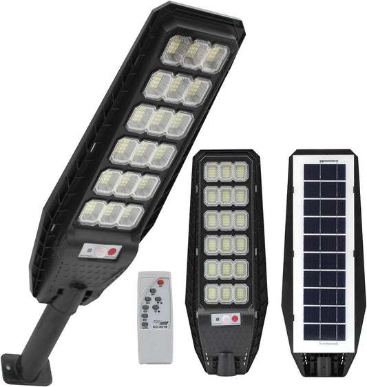 081 Store - Lampione lampione solare led esterno con staffa 400W Lampione da giardino 216 LED 400W con telecomando e sensore di movimento