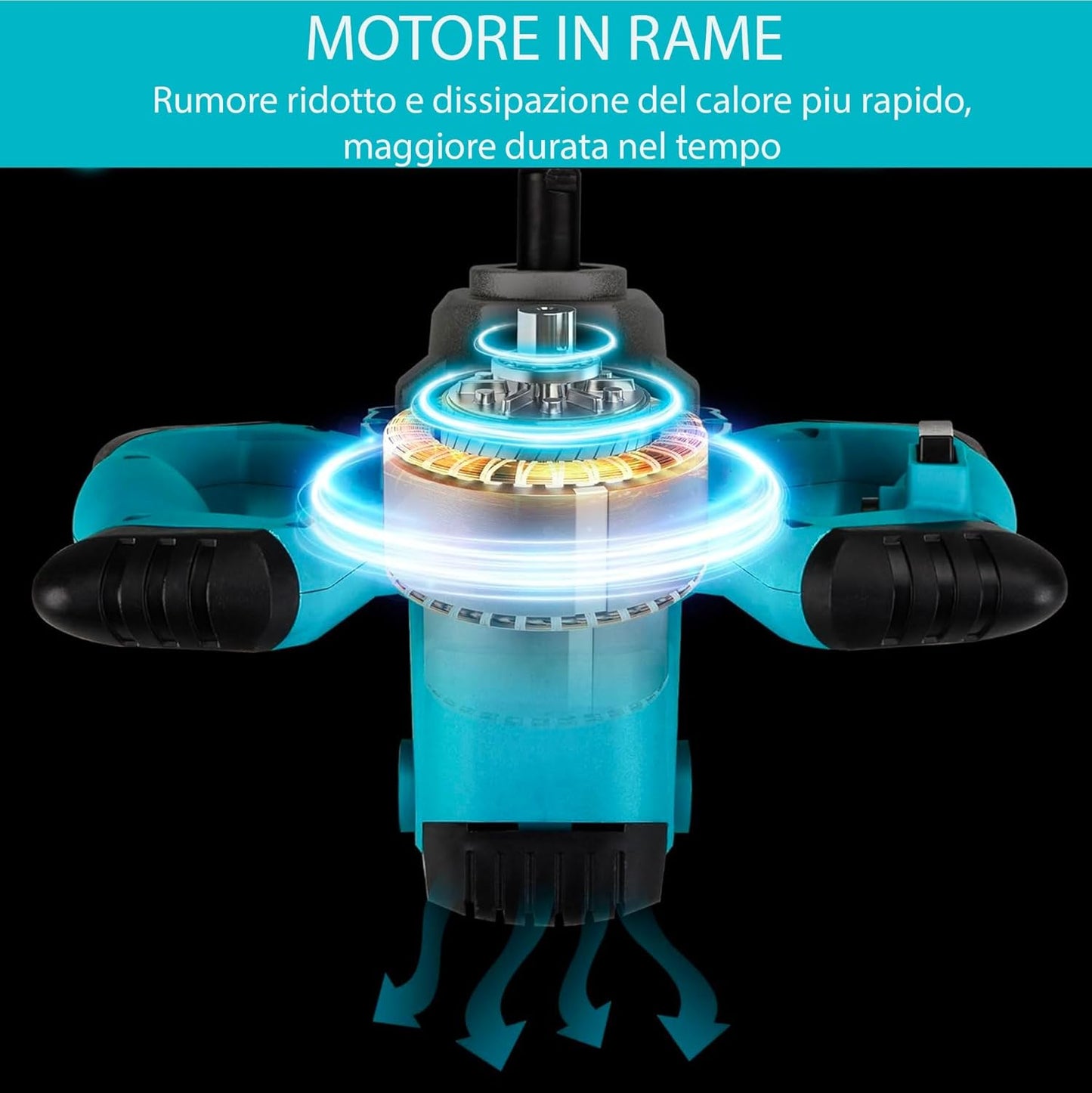 Miscelatore Cemento Professionale 1860W 6 Velocità Agitatore Industriale M14 per Malta Colla Vernici Intonaco Impastatore Elettrico Edilizia 2 Anni Garanzia
