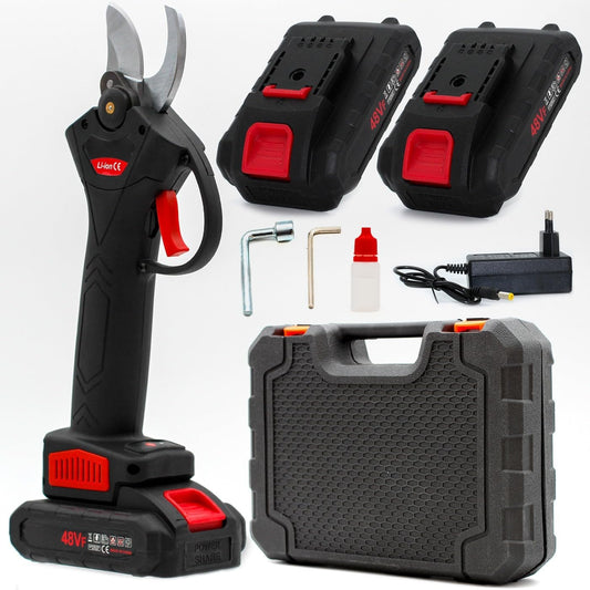 081 Store - Forbici Potatura con 2 Batterie da 48V e Comoda Valigetta, Cesoie Elettriche portatile, ASSISTENZA BATTERIA IMMEDIATA