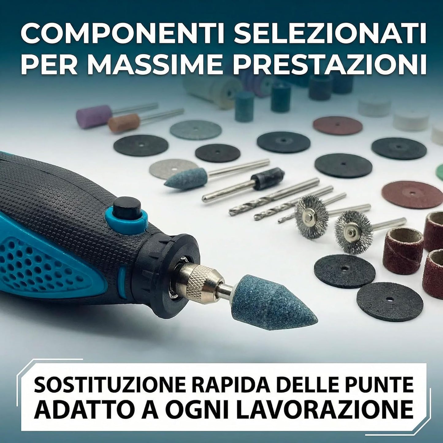 Utensile Multifunzione 135W 31.000 RPM con 211 Accessori, 6 Velocità, Motore Brushless, Mini Trapano per Incidere e Levigare