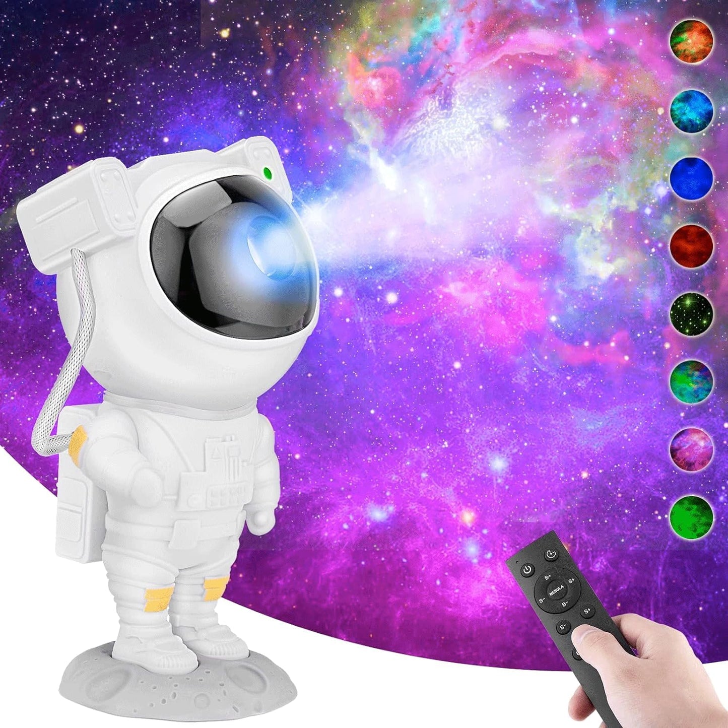 Proiettore Stelle Soffitto Astronauta con 17 Effetti Luce, Timer e Telecomando, Lampada Notturna per Bambini