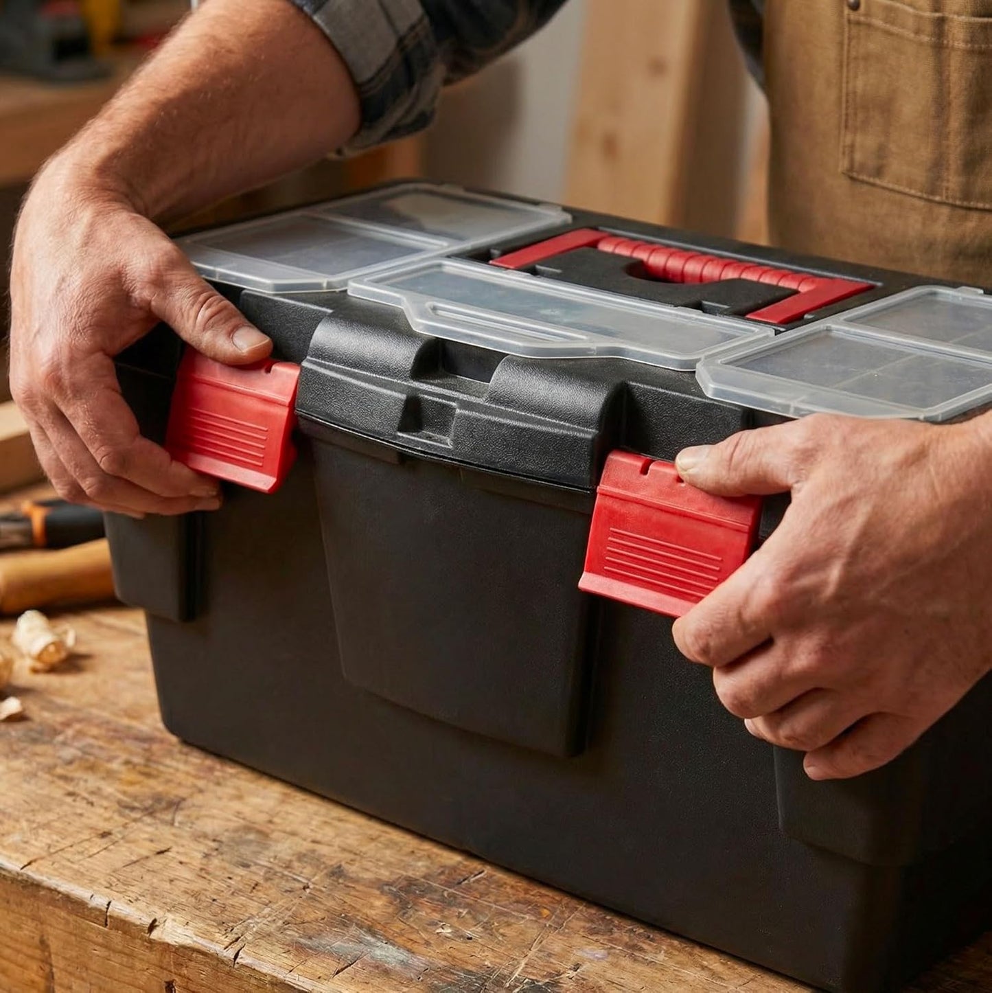 Valigetta Attrezzi Professionale 48 cm con Organizer Minuteria, Vassoio Rimovibile e Chiusure di Sicurezza