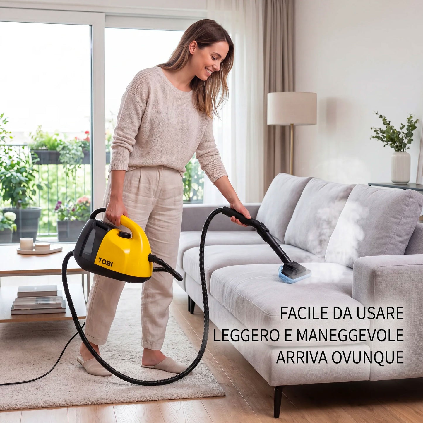 Pulitore a Vapore 1800W 16 Accessori Multifunzione per Casa – Pulizia Profonda Senza Prodotti Chimici per Divani, Materassi, Vetri, Bagno e Cucina