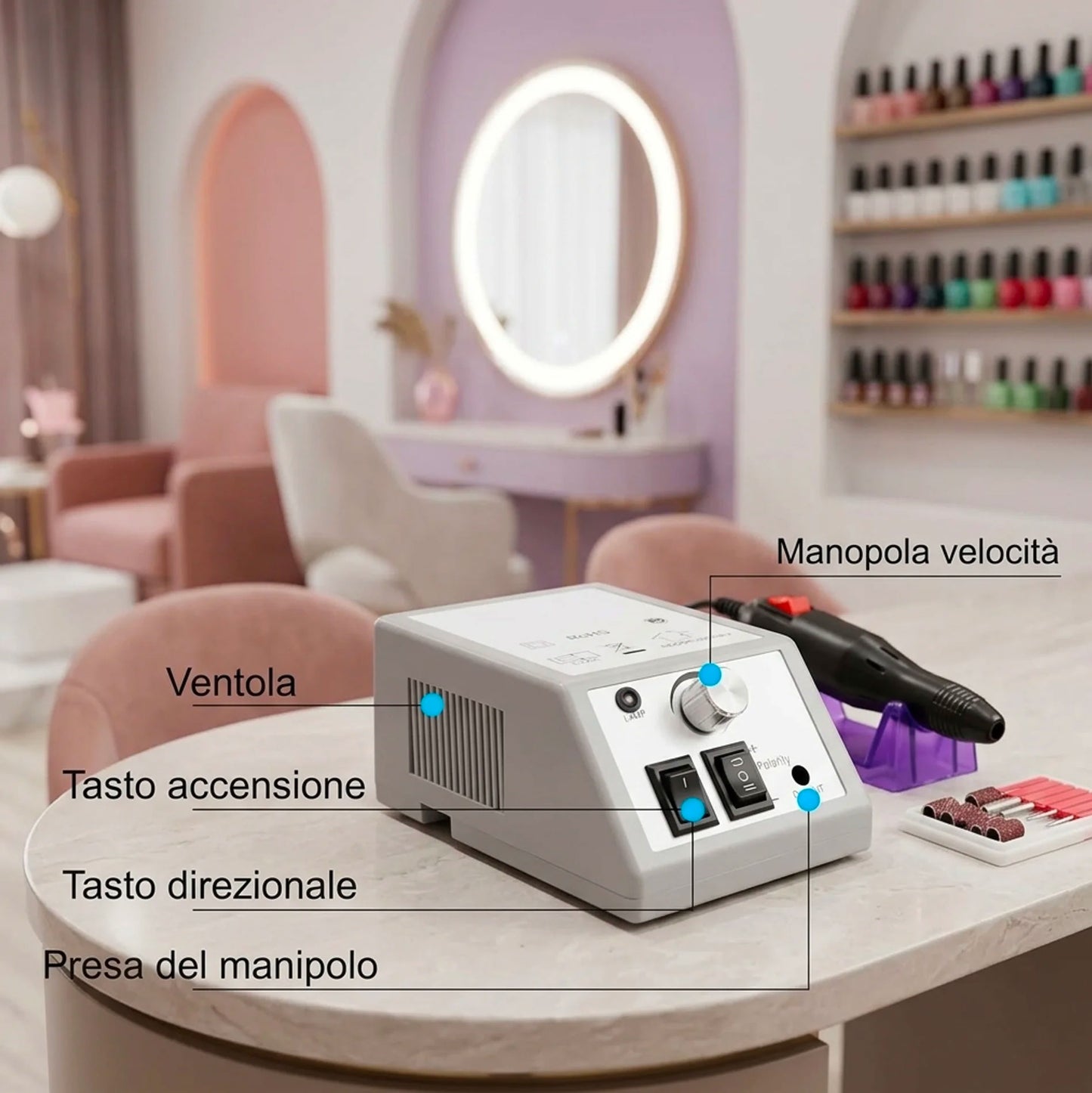 Kit Unghie Professionale Lampada UV LED 48W con 30 LED e Fresa Elettrica 20000 Giri Set Completo Manicure Semipermanente Gel Acrilico Uso Casa e Salone