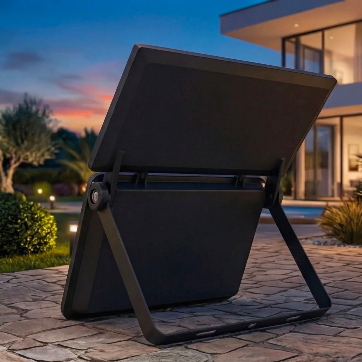 Faro LED Solare 400W IP67 15.000 Lumen – Faretto Esterno con Pannello Solare Integrato, 9 Ore Autonomia, Doppia Modalità Manuale