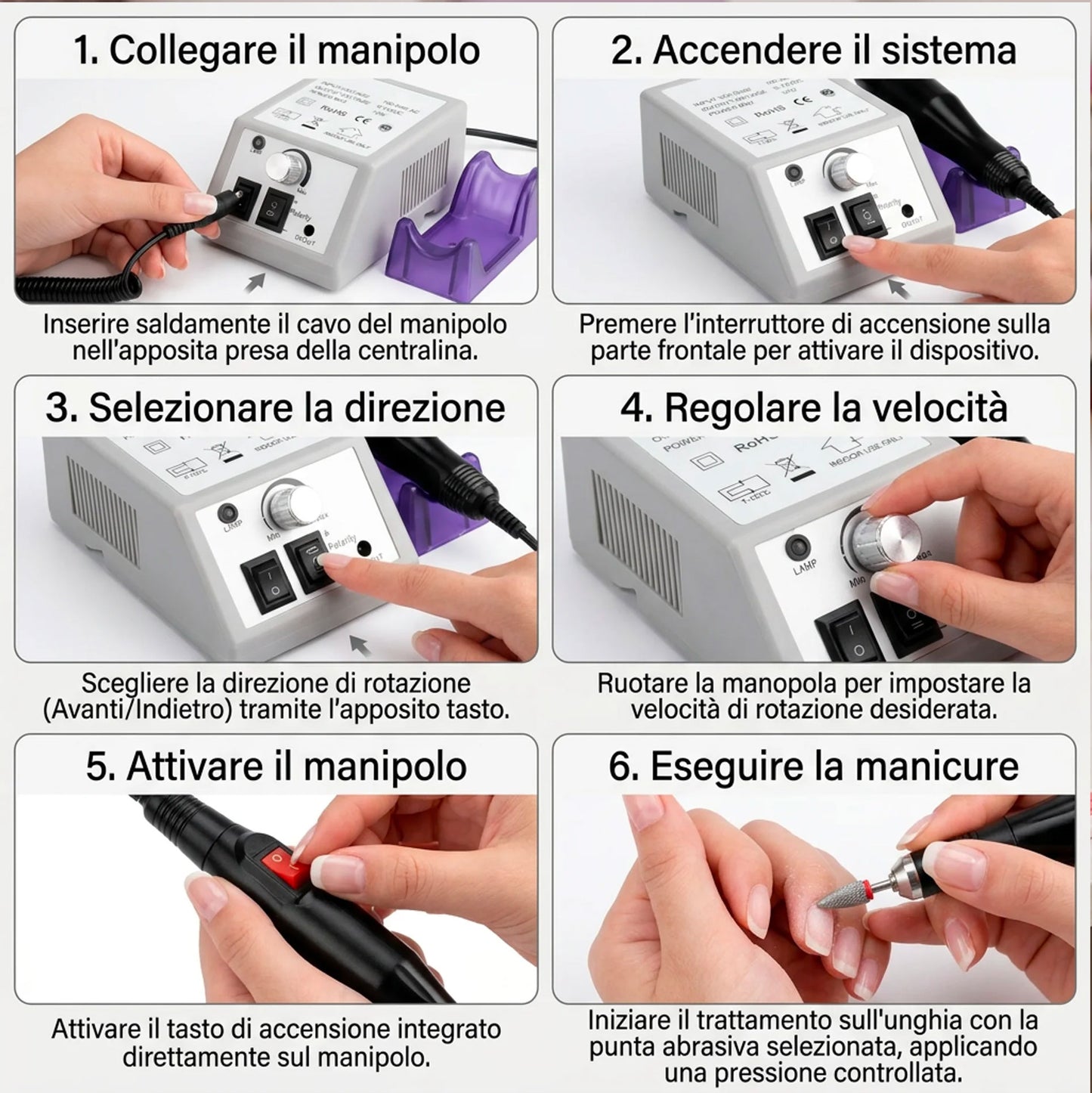 Kit Unghie Professionale Lampada UV LED 48W con 30 LED e Fresa Elettrica 20000 Giri Set Completo Manicure Semipermanente Gel Acrilico Uso Casa e Salone