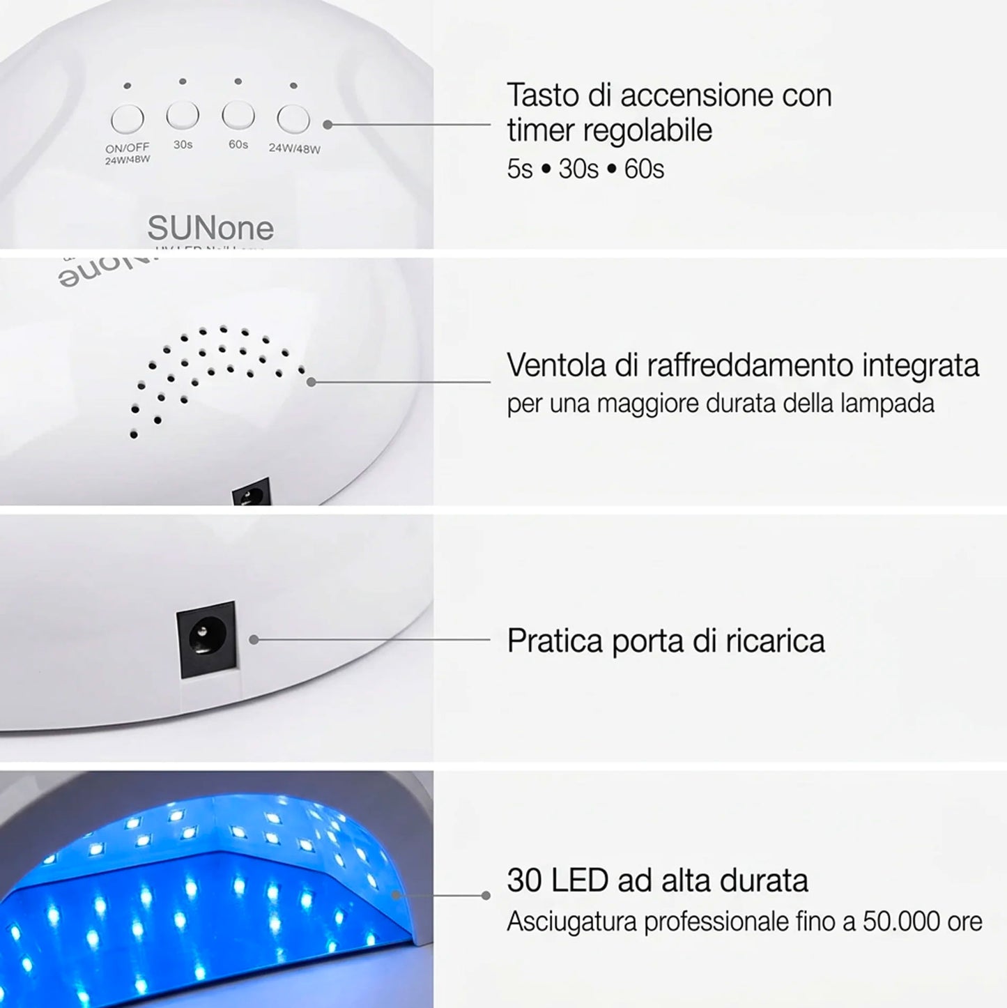 Kit Unghie Professionale Lampada UV LED 48W con 30 LED e Fresa Elettrica 20000 Giri Set Completo Manicure Semipermanente Gel Acrilico Uso Casa e Salone