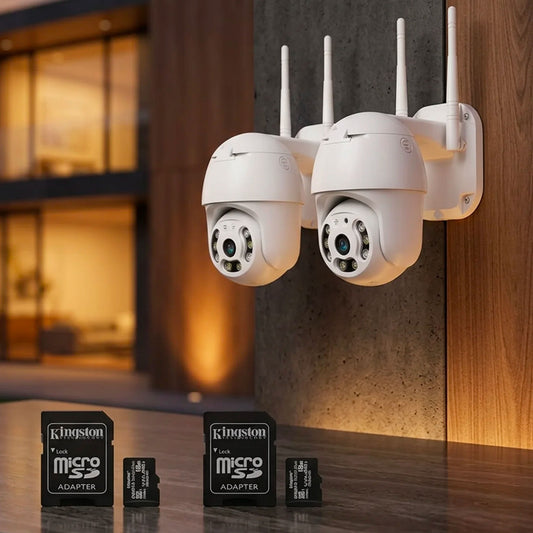 Kit 2 Telecamere WiFi IP66 1080P Full HD con Audio Bidirezionale, Visione Notturna 30m, App YOSEE, ONVIF, 2 MicroSD 16GB Incluse