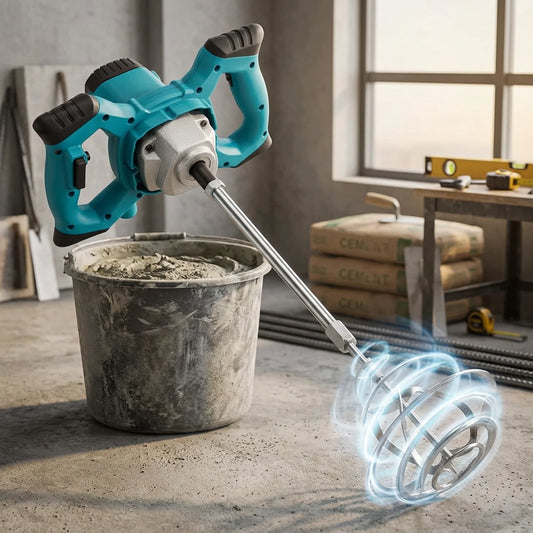 Miscelatore Cemento Professionale 1860W 6 Velocità Agitatore Industriale M14 per Malta Colla Vernici Intonaco Impastatore Elettrico Edilizia 2 Anni Garanzia