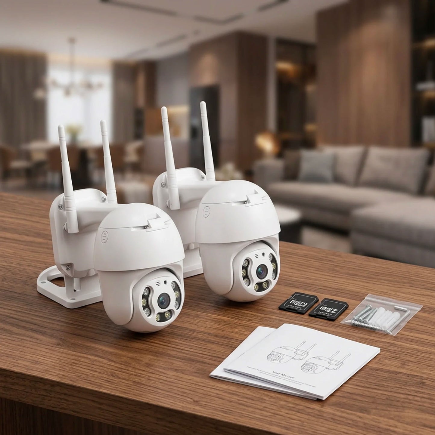 Kit 2 Telecamere WiFi IP66 1080P Full HD con Audio Bidirezionale, Visione Notturna 30m, App YOSEE, ONVIF, 2 MicroSD 16GB Incluse