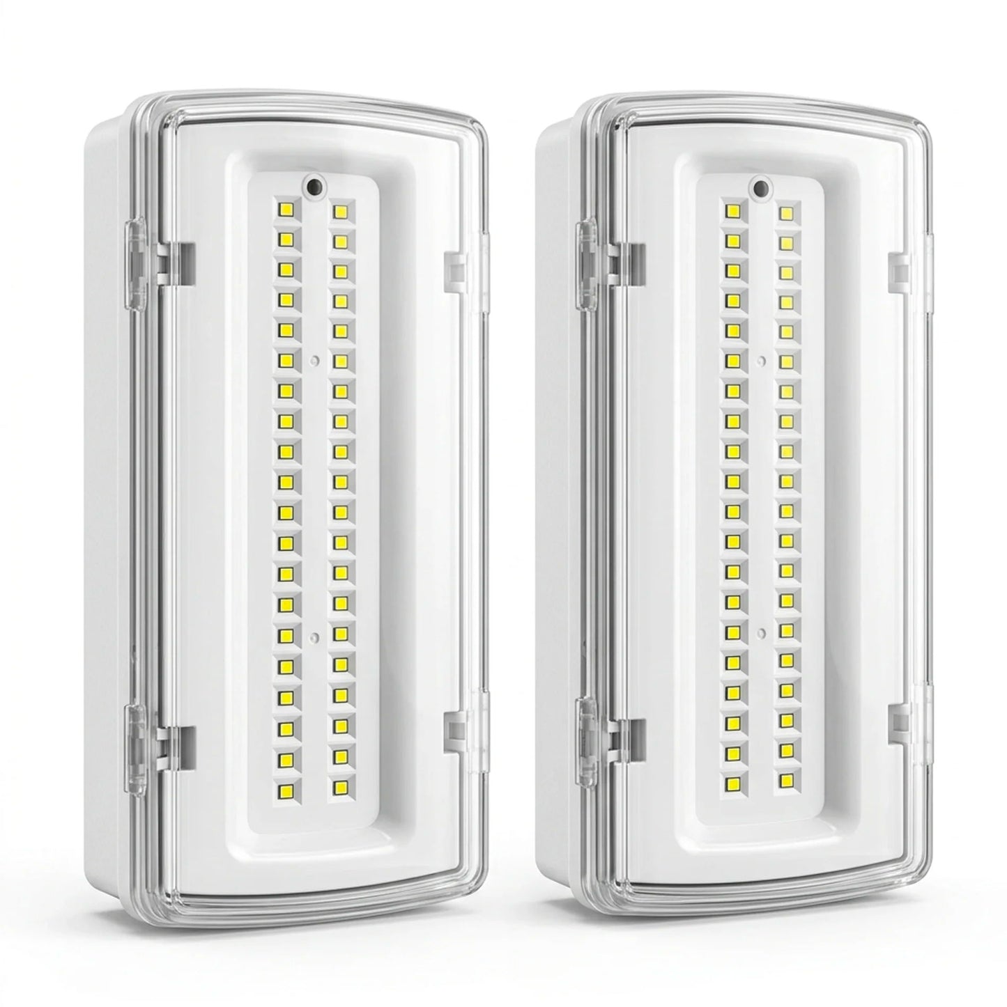 Set 2 Lampade di Emergenza LED Autonome 4W con Batteria Litio 18650 Ricaricabile – Luci di Sicurezza IP40 da Parete per Casa Ufficio Garage