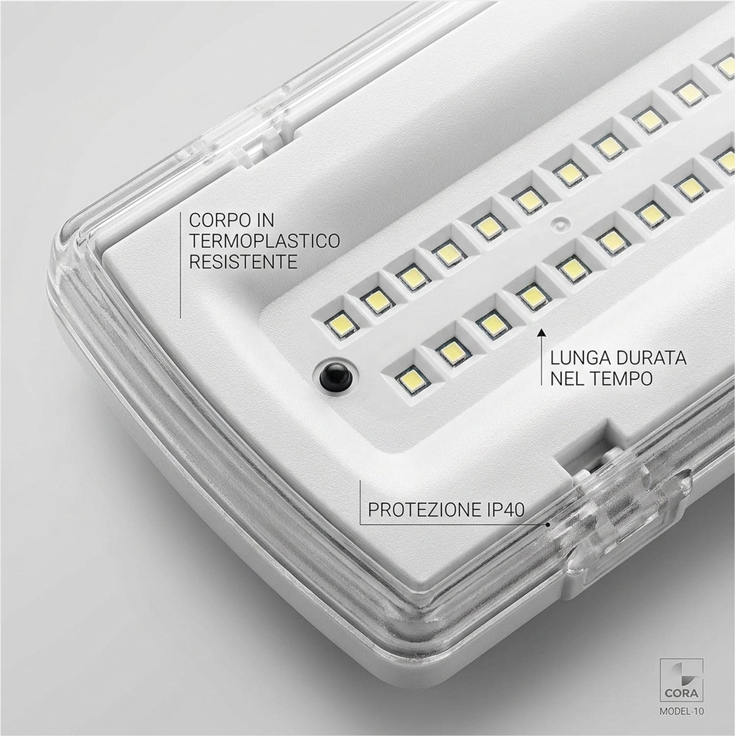 Set 2 Lampade di Emergenza LED Autonome 4W con Batteria Litio 18650 Ricaricabile – Luci di Sicurezza IP40 da Parete per Casa Ufficio Garage
