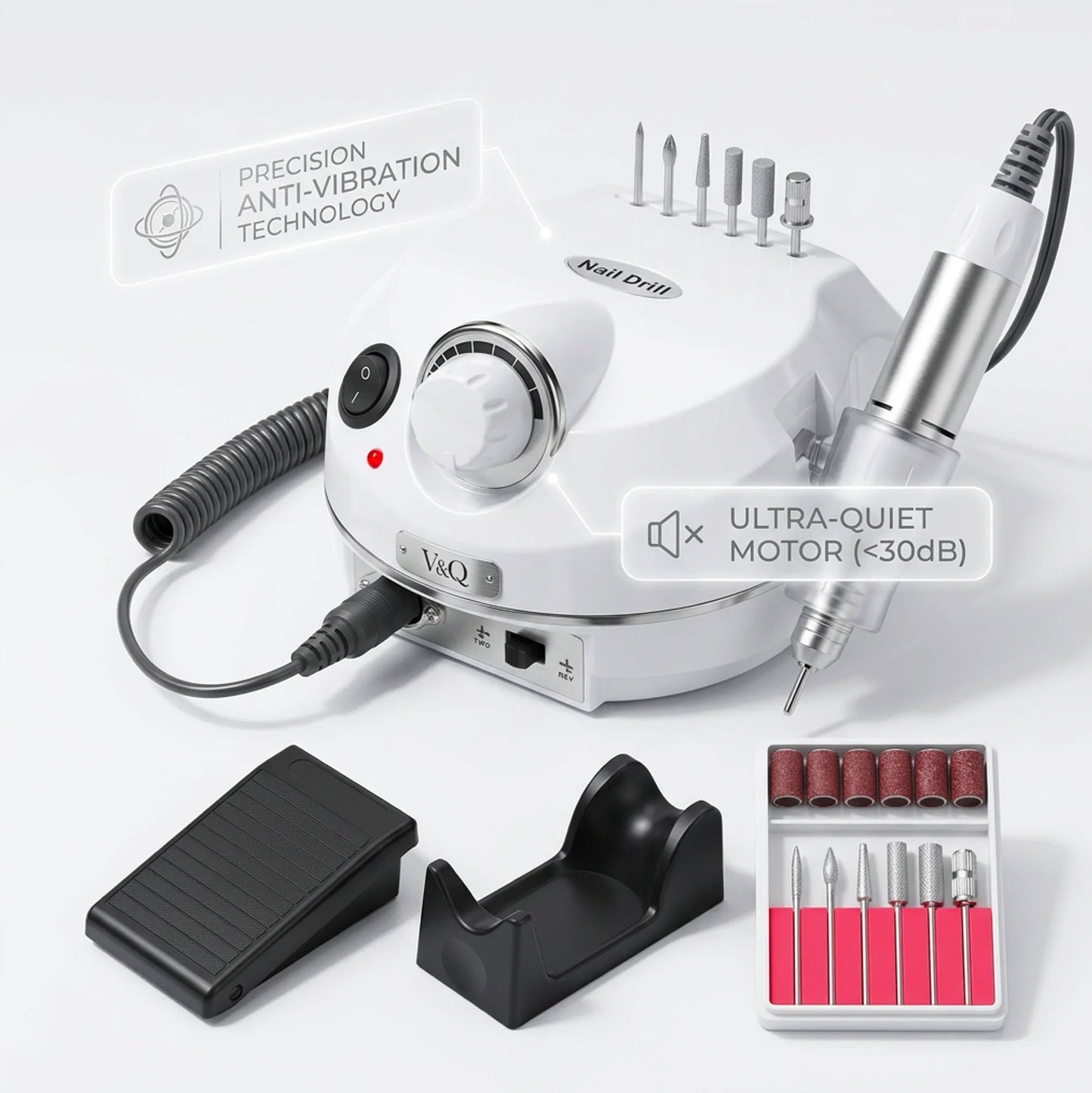 Fresa Unghie Professionale 35000 Giri Nail Drill per Manicure e Pedicure Lima Elettrica per Gel Acrilico Semipermanente con Punte Professionali