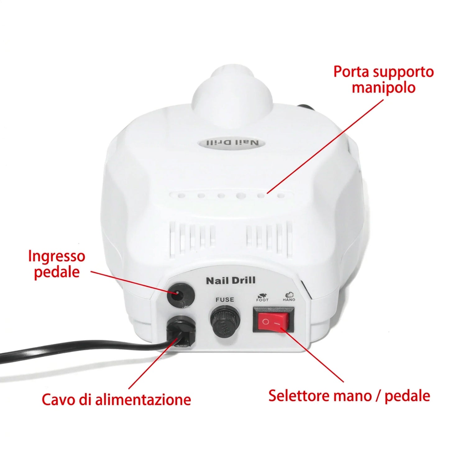 Fresa Unghie Professionale 35000 Giri Nail Drill per Manicure e Pedicure Lima Elettrica per Gel Acrilico Semipermanente con Punte Professionali