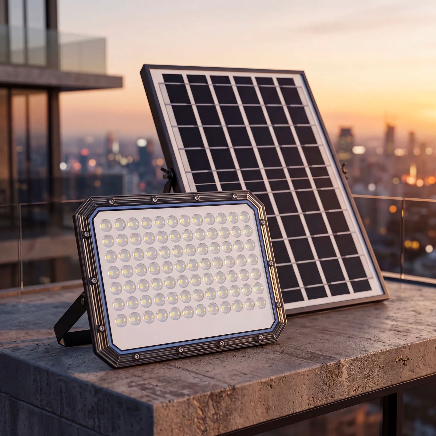 Faro LED da Esterno Solare 2000W con Pannello Solare, Sensore Crepuscolare, Telecomando, Luce Bianca Fredda, IP66 Impermeabile